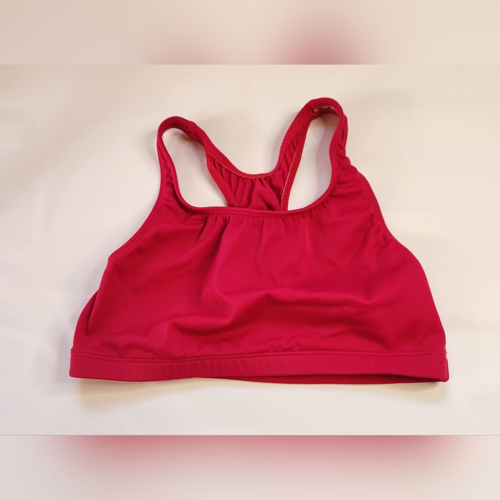 LL Bean Outdoors Razorback Bikini Top Size 8 Made In USA Pink